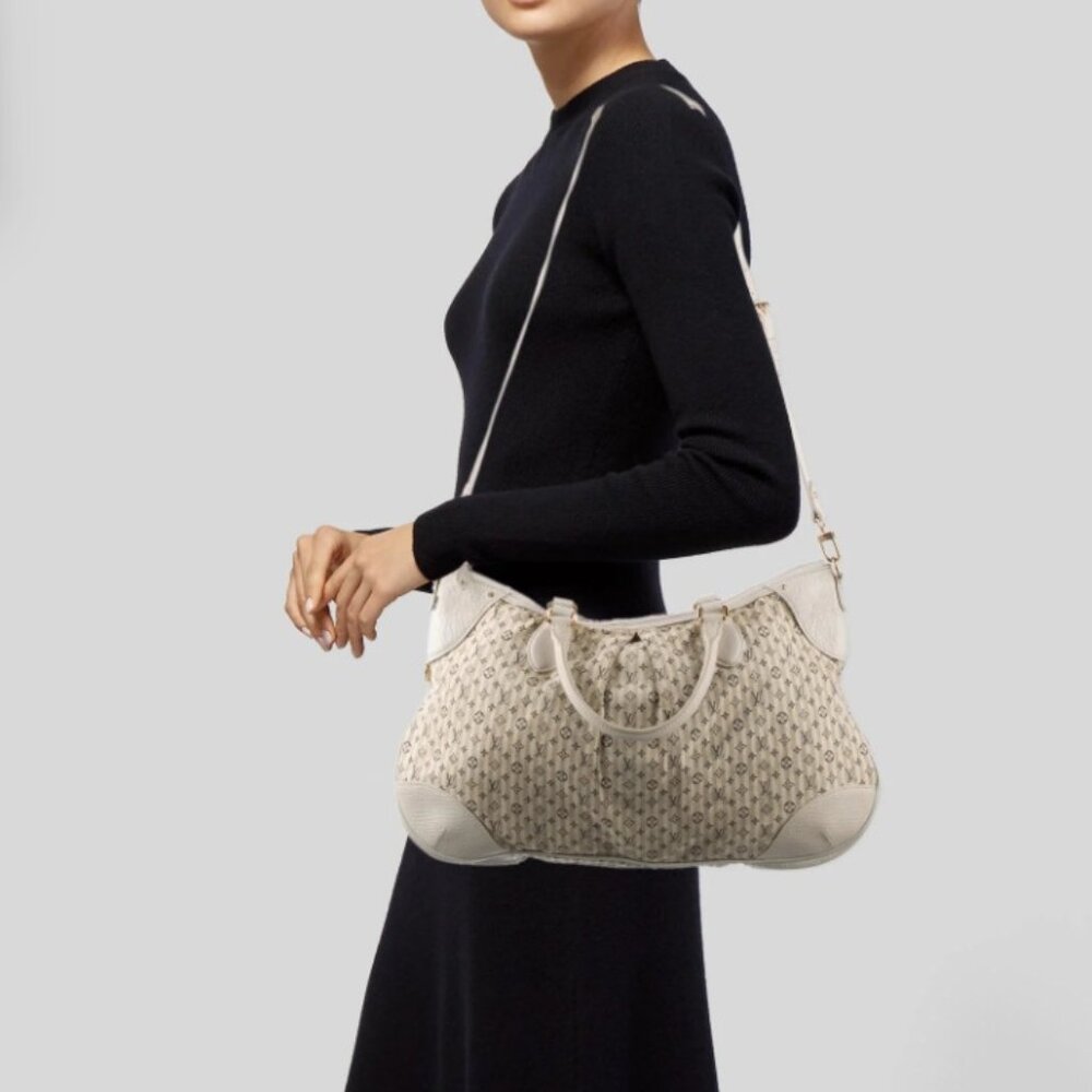 LOUIS VUITTON Monogram Mini Lin Croisette Marina GM Hand Bag satchel